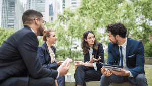 Employees having Lunch Break